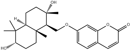 7-[[(1R,2S,4aS,6S,8aR)-2,6-dihydroxy-2,5,5,8a-tetramethyl-3,4,4a,6,7,8-hexahydro-1H-naphthalen-1-yl]methoxy]chromen-2-one 结构式