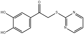 1-(3,4-dihydroxyphenyl)-2-pyrimidin-2-ylsulfanylethanone 结构式