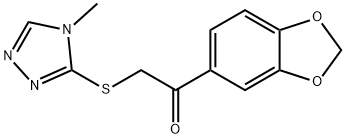 1-(1,3-benzodioxol-5-yl)-2-[(4-methyl-1,2,4-triazol-3-yl)sulfanyl]ethanone 结构式