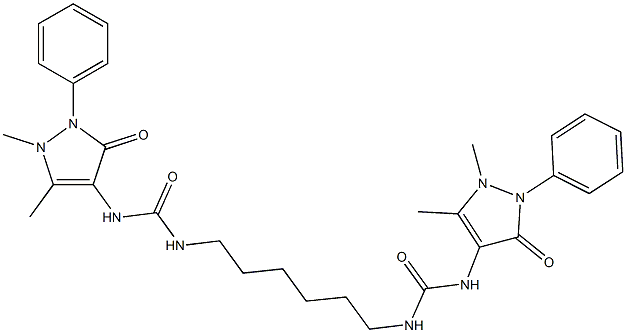 1-(1,5-dimethyl-3-oxo-2-phenylpyrazol-4-yl)-3-[6-[(1,5-dimethyl-3-oxo-2-phenylpyrazol-4-yl)carbamoylamino]hexyl]urea 结构式