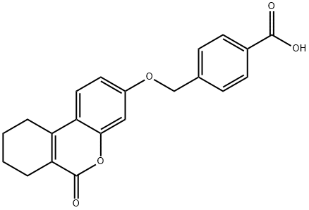 4-[(6-oxo-7,8,9,10-tetrahydrobenzo[c]chromen-3-yl)oxymethyl]benzoic acid 结构式