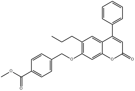 methyl 4-[(2-oxo-4-phenyl-6-propylchromen-7-yl)oxymethyl]benzoate 结构式