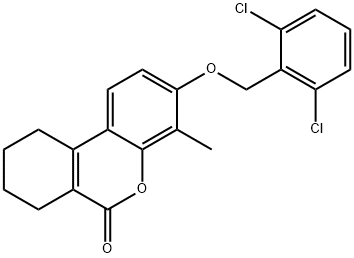 3-[(2,6-dichlorophenyl)methoxy]-4-methyl-7,8,9,10-tetrahydrobenzo[c]chromen-6-one 结构式