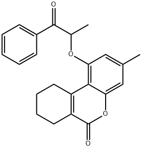 3-methyl-1-(1-oxo-1-phenylpropan-2-yl)oxy-7,8,9,10-tetrahydrobenzo[c]chromen-6-one 结构式