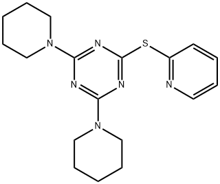 2,4-di(piperidin-1-yl)-6-pyridin-2-ylsulfanyl-1,3,5-triazine 结构式