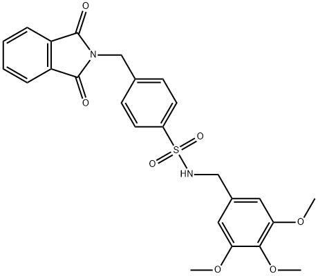 4-[(1,3-dioxoisoindol-2-yl)methyl]-N-[(3,4,5-trimethoxyphenyl)methyl]benzenesulfonamide 结构式