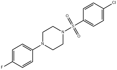 1-(4-chlorophenyl)sulfonyl-4-(4-fluorophenyl)piperazine 结构式