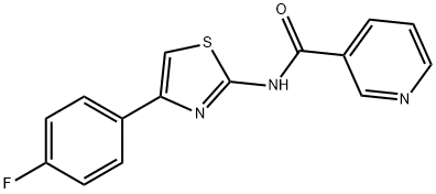 N-[4-(4-fluorophenyl)-1,3-thiazol-2-yl]pyridine-3-carboxamide 结构式