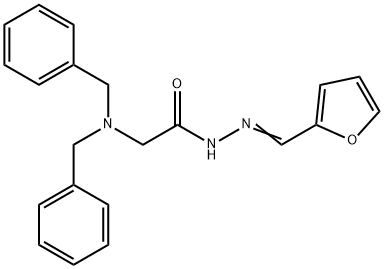 2-(dibenzylamino)-N-[(E)-furan-2-ylmethylideneamino]acetamide 结构式