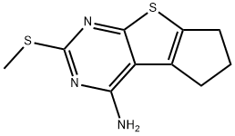 3-methylsulfanyl-7,8-dihydro-6H-cyclopenta[4,5]thieno[1,2-c]pyrimidin-1-amine 结构式