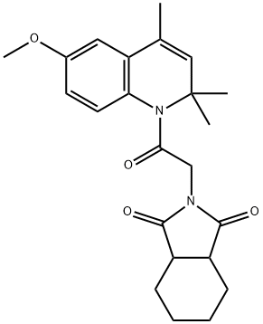 2-[2-(6-methoxy-2,2,4-trimethylquinolin-1-yl)-2-oxoethyl]-3a,4,5,6,7,7a-hexahydroisoindole-1,3-dione 结构式