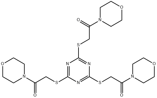 2-[[4,6-bis[(2-morpholin-4-yl-2-oxoethyl)sulfanyl]-1,3,5-triazin-2-yl]sulfanyl]-1-morpholin-4-ylethanone 结构式