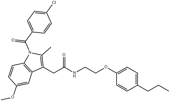2-[1-(4-chlorobenzoyl)-5-methoxy-2-methylindol-3-yl]-N-[2-(4-propylphenoxy)ethyl]acetamide 结构式