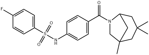 4-fluoro-N-[4-(3,3,5-trimethyl-7-azabicyclo[3.2.1]octane-7-carbonyl)phenyl]benzenesulfonamide 结构式