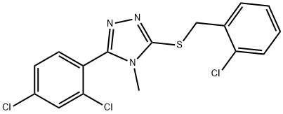 3-[(2-chlorophenyl)methylsulfanyl]-5-(2,4-dichlorophenyl)-4-methyl-1,2,4-triazole 结构式