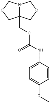 1,3,5,7-tetrahydro-[1,3]oxazolo[3,4-c][1,3]oxazol-7a-ylmethyl N-(4-methoxyphenyl)carbamate 结构式