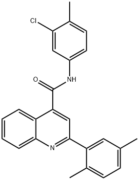 N-(3-chloro-4-methylphenyl)-2-(2,5-dimethylphenyl)quinoline-4-carboxamide 结构式