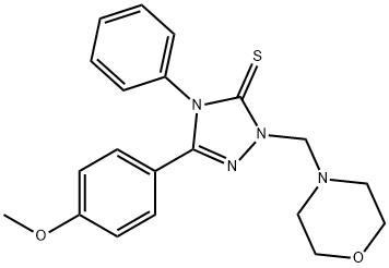 5-(4-methoxyphenyl)-2-(morpholin-4-ylmethyl)-4-phenyl-1,2,4-triazole-3-thione 结构式