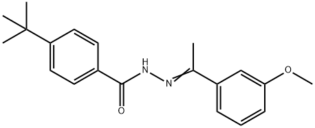 4-tert-butyl-N-[(E)-1-(3-methoxyphenyl)ethylideneamino]benzamide 结构式