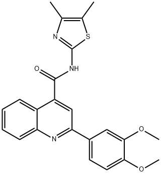 2-(3,4-dimethoxyphenyl)-N-(4,5-dimethyl-1,3-thiazol-2-yl)quinoline-4-carboxamide 结构式