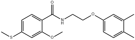 N-[2-(3,4-dimethylphenoxy)ethyl]-2-methoxy-4-methylsulfanylbenzamide 结构式
