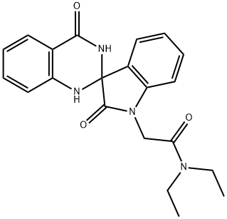 2-(2',4-dioxospiro[1,3-dihydroquinazoline-2,3'-indole]-1'-yl)-N,N-diethylacetamide 结构式