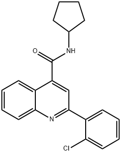 2-(2-chlorophenyl)-N-cyclopentylquinoline-4-carboxamide 结构式