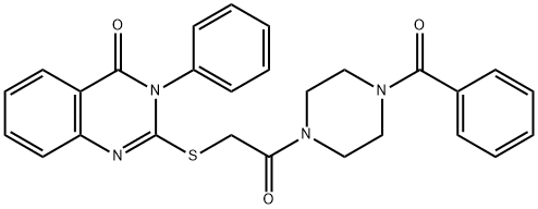 2-[2-(4-benzoylpiperazin-1-yl)-2-oxoethyl]sulfanyl-3-phenylquinazolin-4-one 结构式