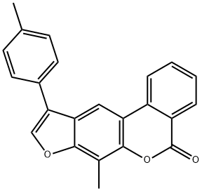 7-methyl-10-(4-methylphenyl)-[1]benzofuro[6,5-c]isochromen-5-one 结构式