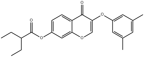 [3-(3,5-dimethylphenoxy)-4-oxochromen-7-yl] 2-ethylbutanoate 结构式