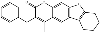 3-benzyl-4-methyl-6,7,8,9-tetrahydro-[1]benzofuro[3,2-g]chromen-2-one 结构式