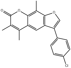 3-(4-chlorophenyl)-5,6,9-trimethylfuro[3,2-g]chromen-7-one 结构式