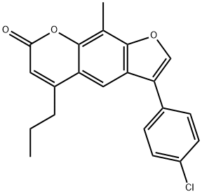 3-(4-chlorophenyl)-9-methyl-5-propylfuro[3,2-g]chromen-7-one 结构式