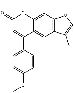 5-(4-methoxyphenyl)-3,9-dimethylfuro[3,2-g]chromen-7-one 结构式