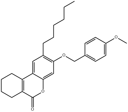 2-hexyl-3-[(4-methoxyphenyl)methoxy]-7,8,9,10-tetrahydrobenzo[c]chromen-6-one 结构式