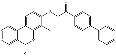 4-methyl-3-[2-oxo-2-(4-phenylphenyl)ethoxy]benzo[c]chromen-6-one 结构式