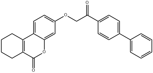 3-[2-oxo-2-(4-phenylphenyl)ethoxy]-7,8,9,10-tetrahydrobenzo[c]chromen-6-one 结构式