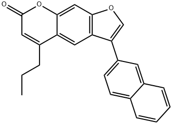 3-naphthalen-2-yl-5-propylfuro[3,2-g]chromen-7-one 结构式