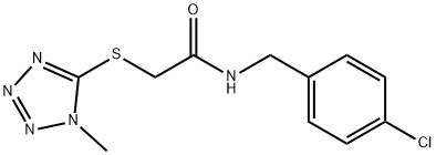 N-[(4-chlorophenyl)methyl]-2-(1-methyltetrazol-5-yl)sulfanylacetamide 结构式