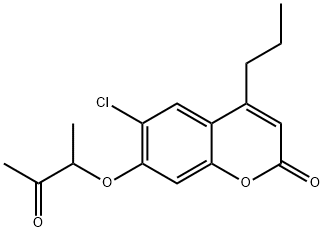 6-chloro-7-(3-oxobutan-2-yloxy)-4-propylchromen-2-one 结构式