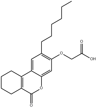 2-[(2-hexyl-6-oxo-7,8,9,10-tetrahydrobenzo[c]chromen-3-yl)oxy]acetic acid 结构式