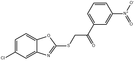 2-[(5-chloro-1,3-benzoxazol-2-yl)sulfanyl]-1-(3-nitrophenyl)ethanone 结构式