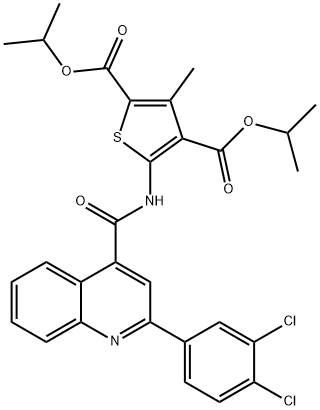 dipropan-2-yl 5-[[2-(3,4-dichlorophenyl)quinoline-4-carbonyl]amino]-3-methylthiophene-2,4-dicarboxylate 结构式