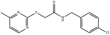 N-[(4-chlorophenyl)methyl]-2-(4-methylpyrimidin-2-yl)sulfanylacetamide 结构式
