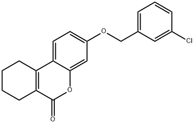 3-[(3-chlorophenyl)methoxy]-7,8,9,10-tetrahydrobenzo[c]chromen-6-one 结构式