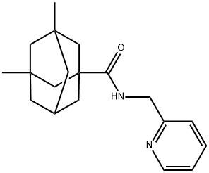 3,5-dimethyl-N-(pyridin-2-ylmethyl)adamantane-1-carboxamide 结构式