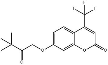 7-(3,3-dimethyl-2-oxobutoxy)-4-(trifluoromethyl)chromen-2-one 结构式