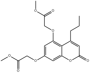 methyl 2-[5-(2-methoxy-2-oxoethoxy)-2-oxo-4-propylchromen-7-yl]oxyacetate 结构式