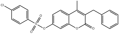 (3-benzyl-4-methyl-2-oxochromen-7-yl) 4-chlorobenzenesulfonate 结构式