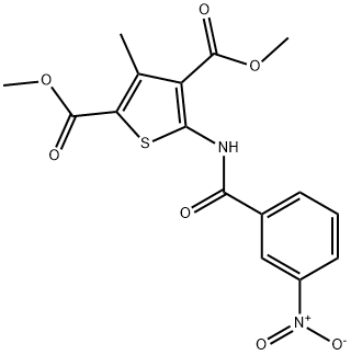 dimethyl 3-methyl-5-[(3-nitrobenzoyl)amino]thiophene-2,4-dicarboxylate 结构式